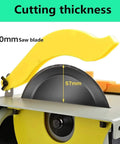 Close-up of 180mm blade on Mini Table Saw Kit With 1500W Power And All In One Jewelry And Woodworking Bench Polisher