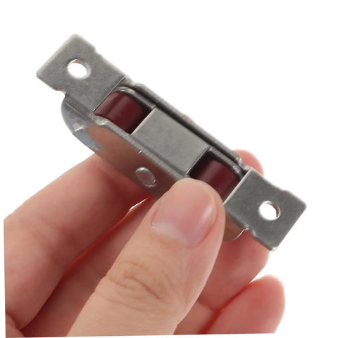 Heavy Duty Stainless Steel Sliding Window Sash Pulleys 4 Pack Double Roller Wheels held in hand for window sash repair