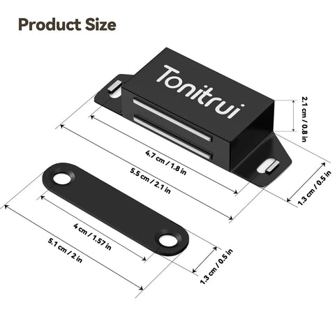 Flat Bottom Cabinet Magnetic Catch With Adhesive Easy One Minute Install No Screws 35Lb Hold For Cabinet Doors And Drawers Black 8 Pack