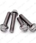 Premium Titanium Gr2 Hex Flange Head Bolts And Screws M4 M6 M8 M8 1.25 X 65mm Set Of 10 with flat flange design.