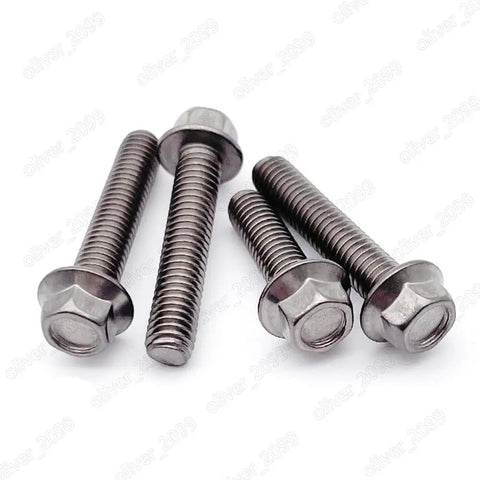 Premium Titanium Gr2 Hex Flange Head Bolts And Screws M4 M6 M8 M8 1.25 X 65mm Set Of 10 with flat flange design.