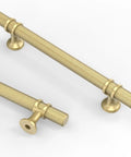 Slick 10 Pack Knurled Brushed Gold Cabinet Handles 5 Inch Center To Center For Kitchen Cupboard Drawer Pulls, detailed close-up