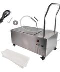Getanye 55 Gallon Commercial Oil Filter Machine 14.53 Gal stainless steel fryer cart with hose and parts for efficient filtration.