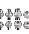 Heavy Duty Stainless Steel Pipe Union Fittings For Plumbing One And A Quarter Inch One And A Half Inch Two Inch Three Inch BSPT Female To Male