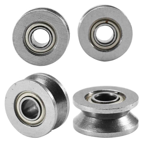 10 Pack V624ZZ Sealed Ball Bearings And V Groove Guide Pulleys, showing precision steel bearings with 4mm inner bore for smooth operation.