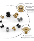 Badass Chicago Screws And Button Head Stud Rivets Sweet Top Tier Fasteners For Leathercraft Diy Crafts Featuring 50 black zinc alloy pieces with polished heads.
