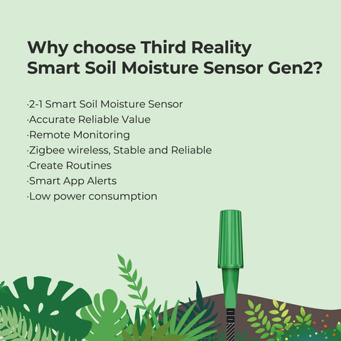 Gen2 Smart Soil Moisture Sensor With Capacitive Sensing For Garden Plants, text highlighting features