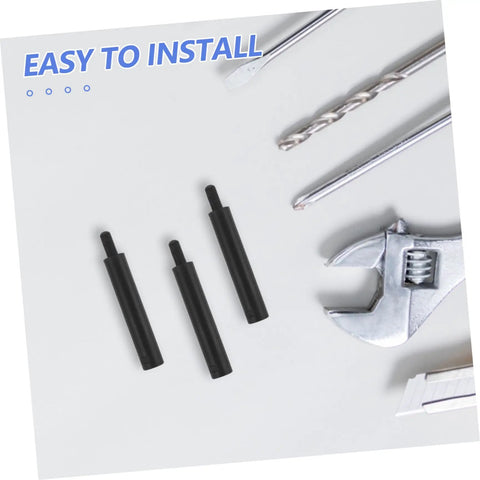 Smooth As Butter Soft Close Dampers 6 Pack Hydraulic Buffer Inserts For Drawers shown with black dampers and installation tools.