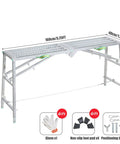 Portable Folding Scaffolding System With Multipurpose Work Platform Scaffold Tower Ladder Stool And Work Bench Galvanized Steel Construction 882 Lb Load Rating No Assembly Required 5.25 Ft Tall displayed folded with accessories