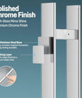 Polished chrome H-shaped 1200mm push pull door handle, back to back mounting, stainless steel 304, for commercial glass doors.