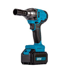 Cordless Brushless Impact Wrench features a 20V battery and ergonomic grip, ideal for heavy-duty auto repair tasks.