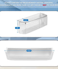Left Door Shelf Bin Replacement Part for Refrigerator Compatible with LG Kenmore Sears, clear plastic, dimensions shown