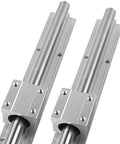 High Octane 20mm Linear Rail Pack with SBR20UU Bearing Units, close-up of precision steel rails and bearing blocks.