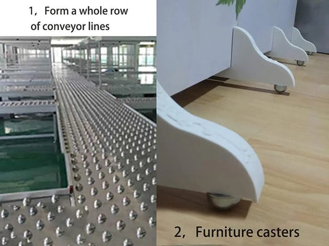Built Different M4 Barrel Nuts For Furniture Assembly Total Game Changer In Home Repair Zinc Plated Steel Connectors Cross Positioning Pins Heavy Duty Metric Hardware on a conveyor and white furniture casters.