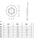 Heavy Duty Snap Ring Kit 700Pcs Set M2.5 To M10 External Circlips size chart and dimensions diagram