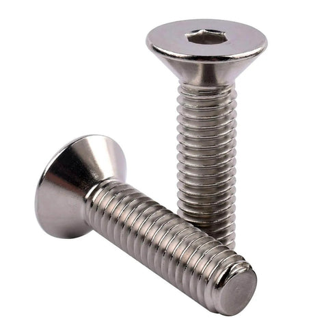 M4 X 10mm Flat Head Socket Cap Countersunk Screws DIN7991 304 Stainless Steel 18-8 Allen Hex Drive Fully Threaded Pack Of 50