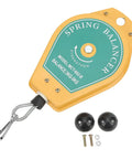 Two Pack Heavy Duty Retractable Spring Tool Balancer with Adjustable Tension, Supports 3 to 5 Kg Tools, Easy Hanging Tool Holder for Assembly Lines, Workshops, and Garage, Keeps Tools Off Benchtops and Ready at Hand for Quick Access, yellow and green body, steel hook