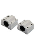 2 Pcs SCS10UU Linear Motion Bearing Slides 10mm Length for CNC Parts, 3D Printer Parts, and Precision Machine Tools, Smooth Low Friction Guide Rails for Accurate Positioning and Reliable Performance, two aluminum bearing blocks