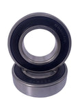 10 Pack Deep Groove Ball Bearings 6006 2Rs Chrome Steel 30x55x13mm Double Rubber Seals showing two stacked bearings with black seals.