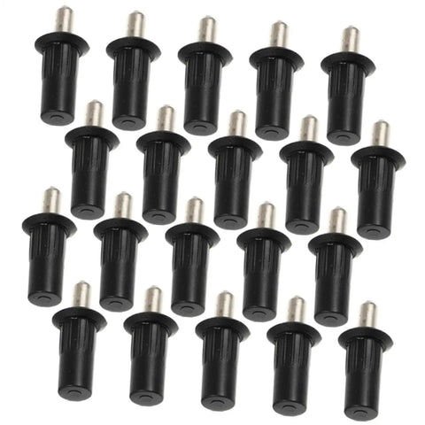 Tough As Nails Window Shutter Repair Pins Heavy Duty Iron And Pp Replacement Set Black 50 Piece Pack displayed in rows.