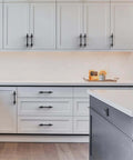 Modern kitchen featuring Heavy Duty Matte Black 5 Inch Cabinet Handles For Kitchen Drawers And Cupboards 10 Pack.