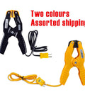 ZIBOO K-type pipe thermometer clamp with yellow and black handles and probe lead (two clamps)