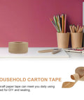 Water Activated Kraft Paper Tape Writable Waterproof Packing Tape 3.6 Cm Wide Eco Friendly For Shipping Boxes And Home Cartons 2 Rolls