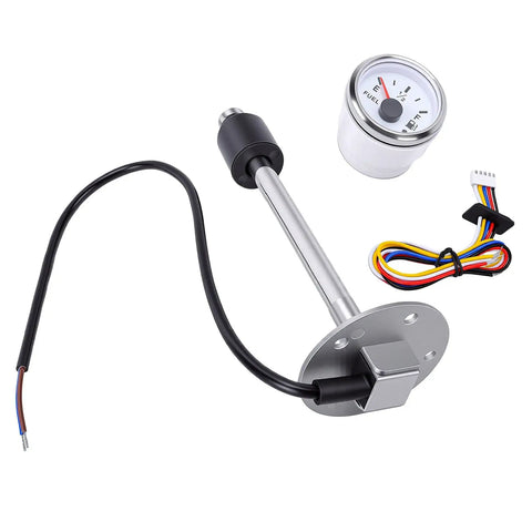 Heavy Duty Fuel Sender Unit And Gauge Kit With 12 Inch Float 240 To 33 Ohm Rock Solid Accuracy, stainless steel component and wiring.
