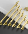 Slick 10 Pack Brushed Gold Kitchen Cabinet Handles 5 Inch Center To Hole Pulls For Wooden Drawers Cupboards Easy Mount stacked on a surface.
