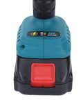 Badass Brushless Cordless Drill Kit With Heavy Duty Lithium Ion Battery Pack showing motor and control switch from above.