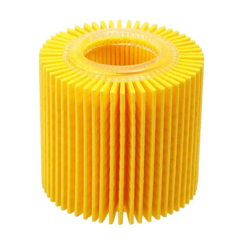 Yellow filter element from 12-Pack Engine Oil Filter Set Replacement CH10358 for Toyota, Lexus, Pontiac, Scion Vehicles.