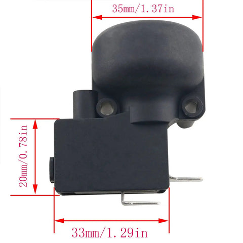 Side view of Anti Tilt Switch Kit For Patio Heaters 2 Pack FD4 Tipping Switches 125V 250V 16A with dimensions