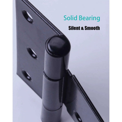 Close-up of Heavy Duty T Hinge Tee Strap For Shed Gate Barn Fence Door Hinge Wrought Rustproof Black 12 Inch showing hinge detail.