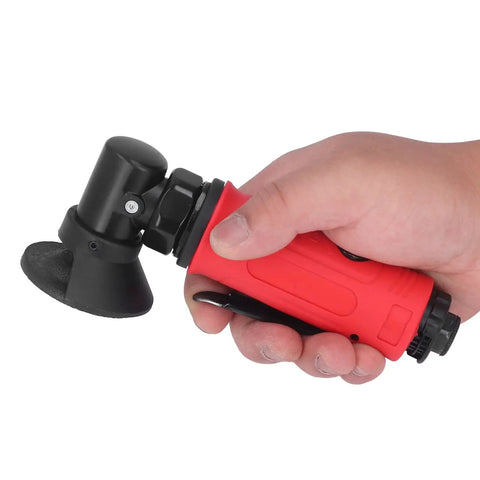 Heavy Duty Two Inch Pneumatic Angle Grinder Built Like A Tank With Durable Zinc Alloy Frame And Smooth Grip Design held in hand.