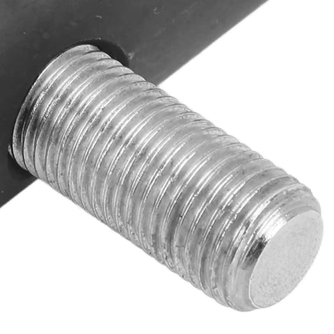 Close-up of the Heavy Duty Motorcycle Steering Stem Bearing Race Removal Tool threaded end, showcasing top-notch steel detail.