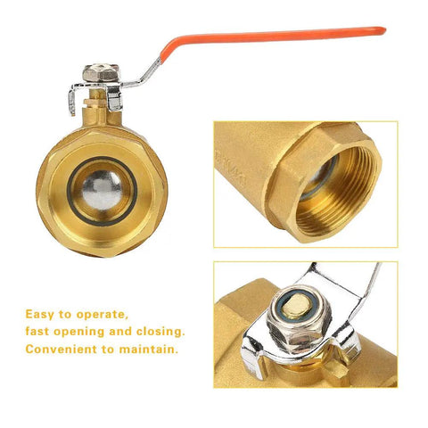Heavy Duty Brass Ball Valve One Half Inch Female Thread Tough As Nails Industrial Pipe Fitting High Pressure Water Oil Gas Lines smooth handle and easy maintenance.