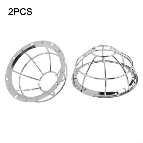 Rock Solid Iron Smoke Detector Guard With Slick Silver Mesh Anti Tamper Fire Safety Shield And Sprinkler Protection Cage Easy Install Ceiling 2 Pack Set, silver mesh covers, protective cages.