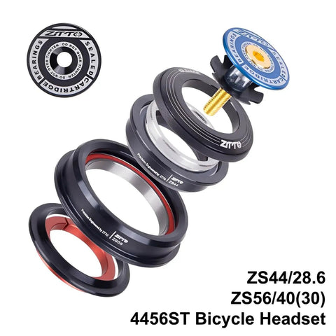 Top Shelf Bike Headset Kit For Mountain Bikes With Slick Sealed Bearings And Threadless Specs Fits 44mm Up 56mm Down Tapered Or Straight Fork Steerers For Ridiculously Smooth Cruises In Fresh Blue components and bearings.