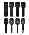 Quality Crafted Eight Piece Hex Socket Set Built Tough From Heavy Duty Alloy Steel With Smooth Turning Action And Secure Bite, showing all eight sockets.