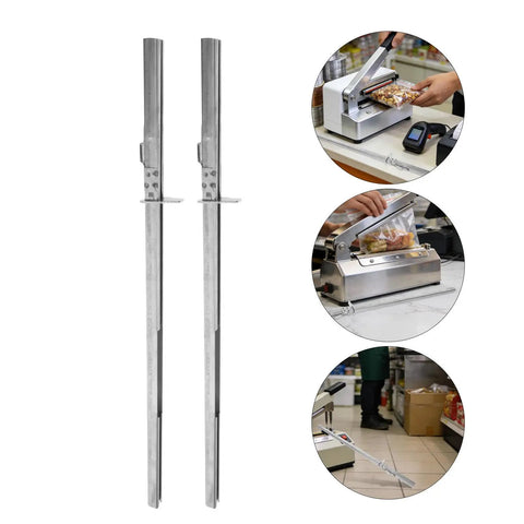 Heavy Duty Bag Closer Rail For Commercial Packaging And Retail Sealing Equipment, Pro Grade Metal Track For Durable Sealer Rails And Replacement Parts In Supermarket Food Bag Ops. Silver metal rail set, 470x36x20 mm, for bag sealing machines.