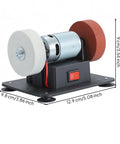Compact Desktop Bench Grinder With Heavy Duty Grinding Wheels And Easy Polish Discs For Rapid Knife Sharpening Deburring And Metal Work Plays Tough On Daily Shop Tasks, showcasing grinding wheels and motor.