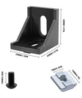26 Piece 4040 Series Aluminum Extrusion Corner Angle Brackets With Premium T Slot Nuts Fasteners Compact Wrench For Heavy Duty Machine Build Kit Badass Durability Rig parts including black angle bracket and fasteners.