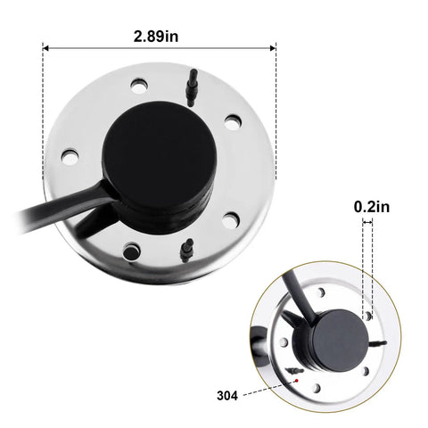 7 Inch 180mm Electric Fuel Water Tank Level Sensor Sending Unit with stainless steel 5-hole flange and wires visible.