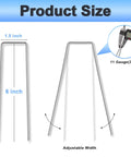 Heavy Duty 6 Inch U Shaped Galvanized Garden Stakes Pack Of 240 11 Gauge Landscape Staples size diagram