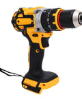 Slick Compact Brushless Cordless Drill Boasting Raw 100 Nm Kick And Seamless Speed Shifts For Zero Stress Home Upgrade Grinds Lightweight One Grip Electric Driver in yellow and black design.