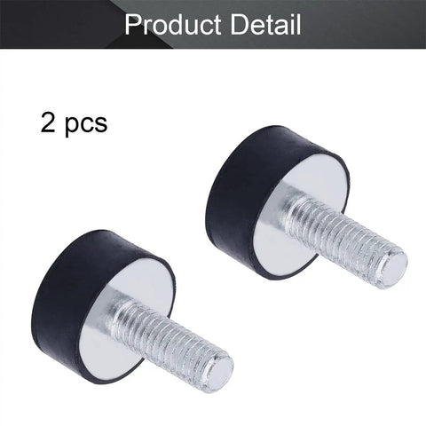Heavy Duty Rubber Vibration Isolators To Beat The Rattle On Your Rig For Generators And Pumps With M5 Stud Mounts For Smooth Engine Operation And 15 X 20mm Cushioning Setup, two rubber mounts.