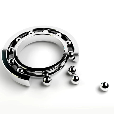 Top Grade G100 Precision Bearing Balls 19 Millimeter Diameter In A Five Piece Bundle on a polished ring, showcased for smooth operation.
