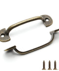 Snazzy Vintage Bronze Small Drawer Handles 2.36 Inch 20 Pack Rad Cabinet Pulls for Kitchen Cabinets and Furniture Refinishing Quick Mounting Screws Included, showing handles and screws.