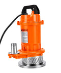 Upgrade Your Drain Setup With This Badass 370W Submersible Sump Pump Pushing A Meaty 6000 GPH For Pool Pond Garden Tub And Basement Floods With Heavy Duty Build And Versatile Outlets Handling Wet Messes Fast While Keeping Your Property Swept Clean All - orange submersible pump with alloy base.