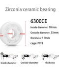 Premium Heavy Duty Full Zirconia Ceramic Deep Groove Ball Bearing 6312Ce 60X130X31Mm Five Pack Rolls displayed with dimensions.